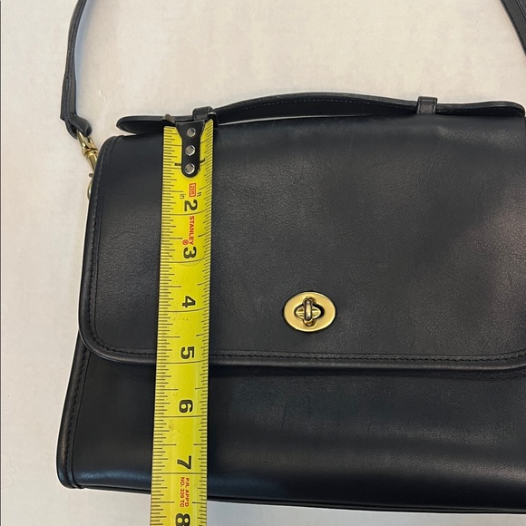 COACH VINTAGE COURT BAG CROSSBODY SATCHEL NAVY BLUE LEATHER 1229 MADE IN US - Picture 16 of 16